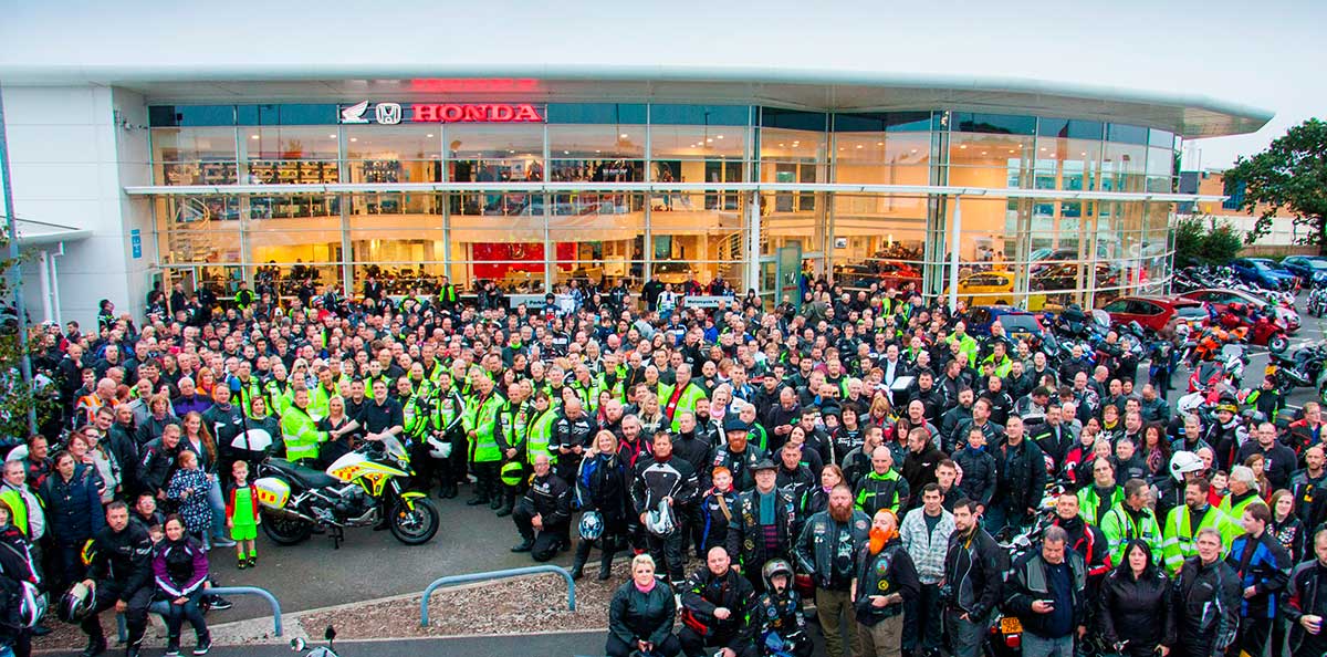 Blood Bikes outside Blackpool Honda